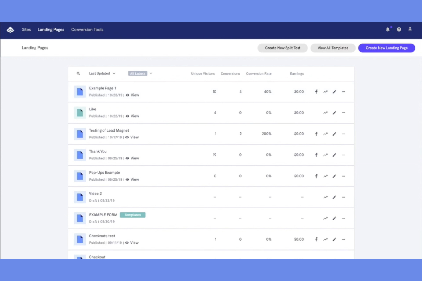 Leadpages screenshot - 10 Migliori strumenti per la generazione di lead recensiti nel 2026
