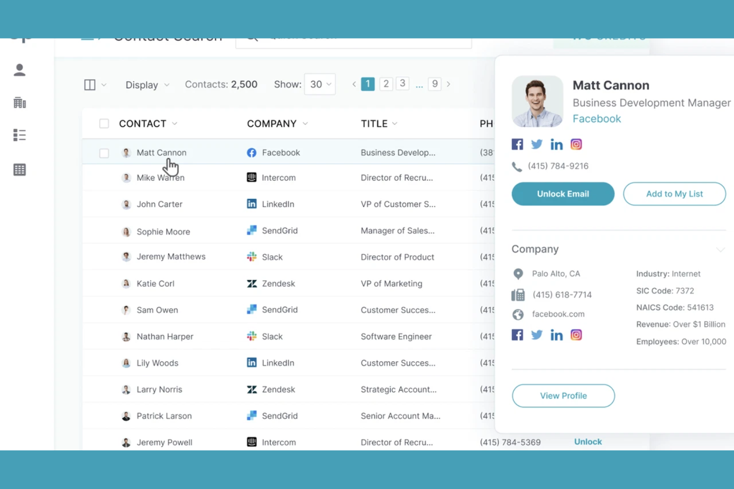 UpLead screenshot - 10 Migliori strumenti per la generazione di lead recensiti nel 2026