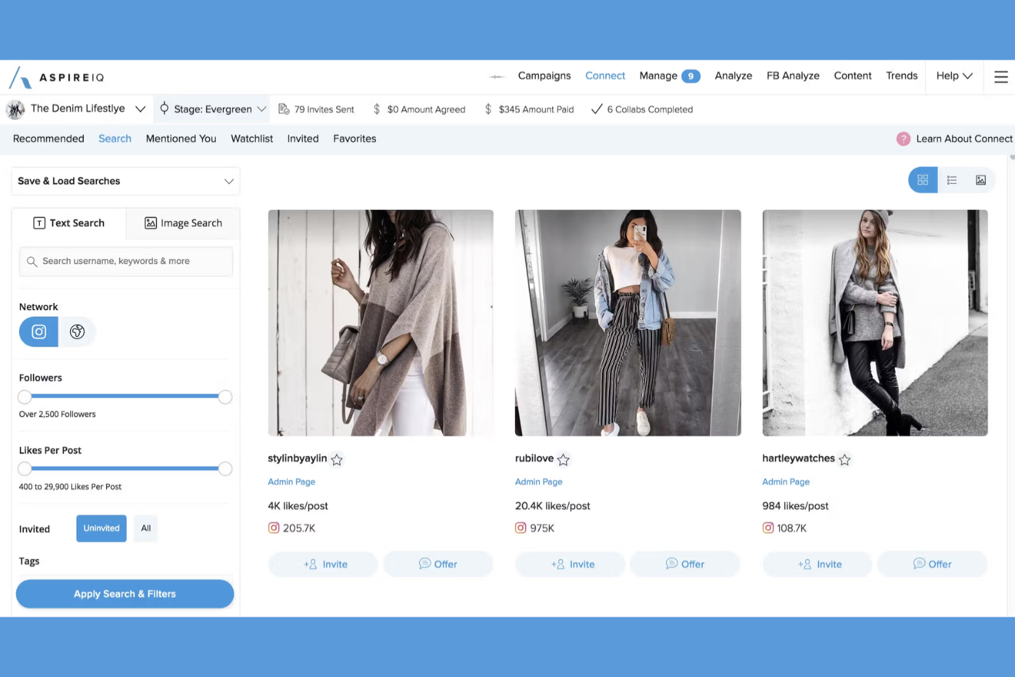 Aspire screenshot - Las 10 mejores plataformas de marketing de influencers con IA en 2026