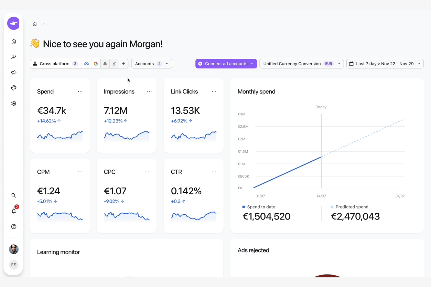 Smartly screenshot - 10 Migliori Software Pubblicitari Selezionati per 2026