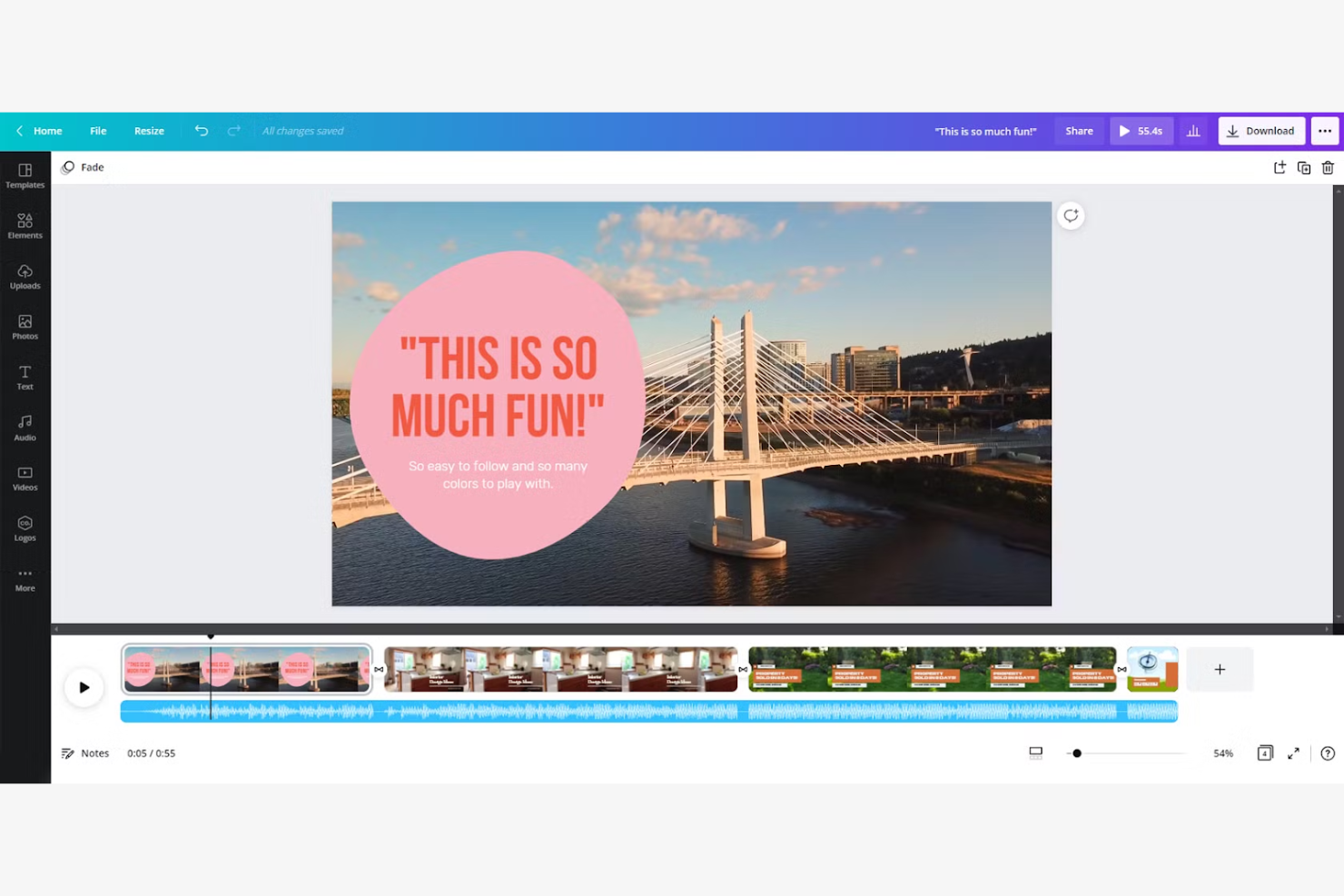 Canva Video screenshot - 1 Mejores Programas Gratuitos de Edición de Video Revisados en 2026