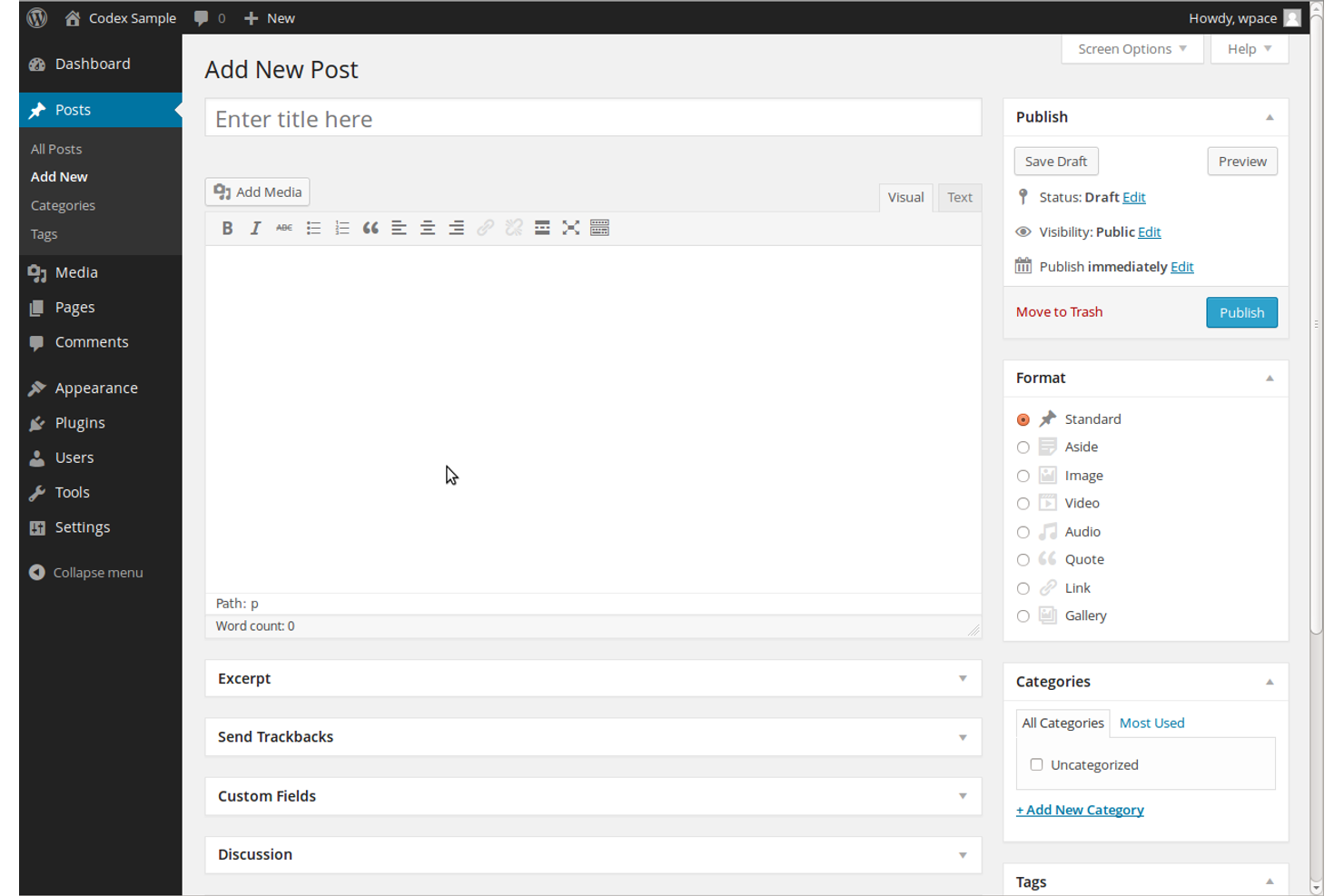 WordPress screenshot - 10 mejores alternativas a Carrd para 2026