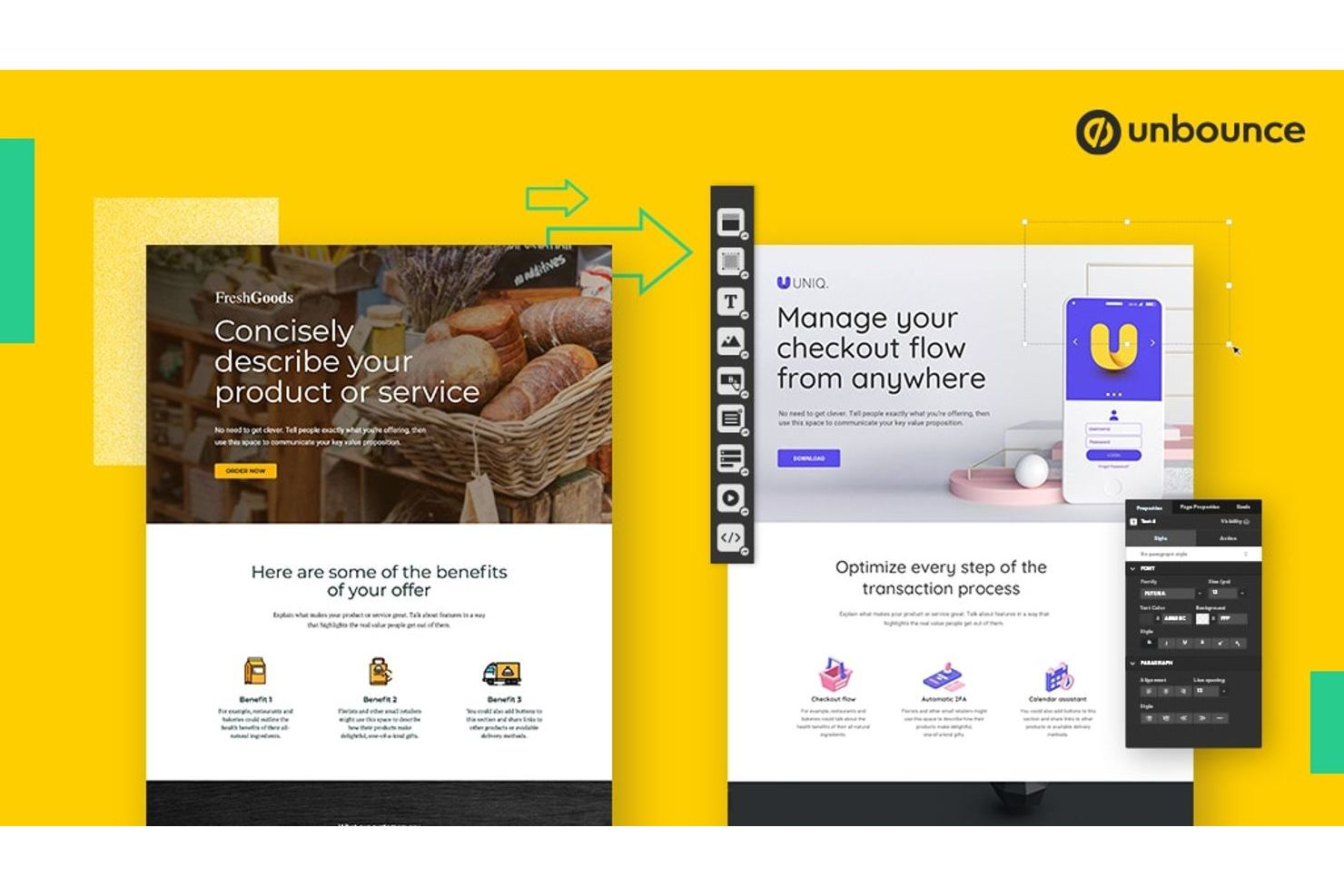 Unbounce screenshot - 10 migliori alternative a Carrd per 2026