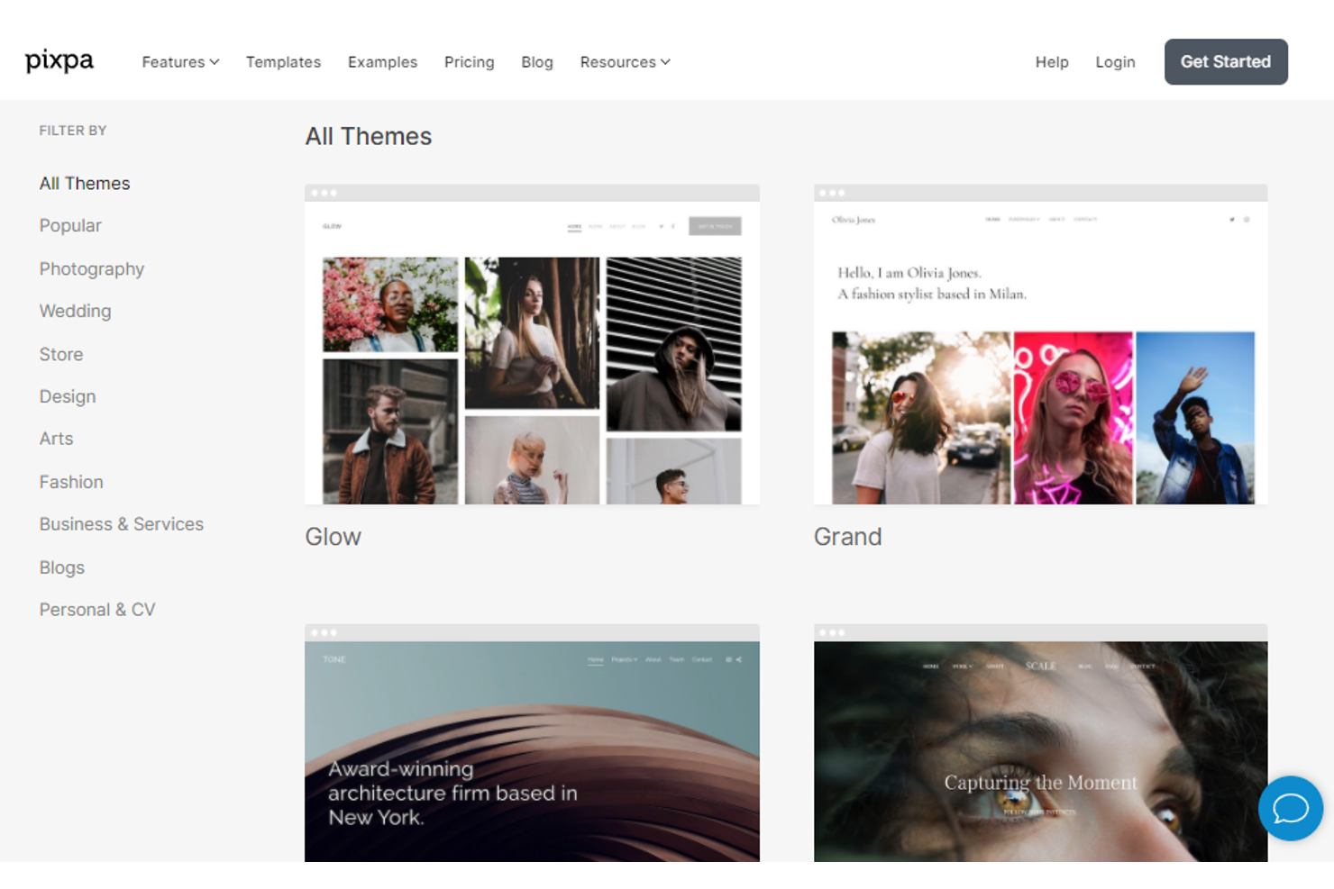 Pixpa screenshot - 10 migliori alternative a Carrd per 2026