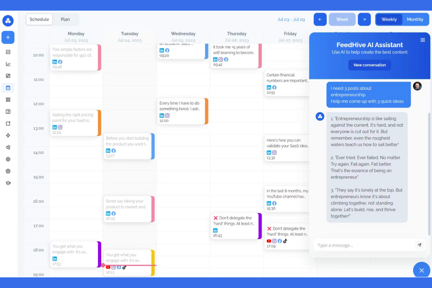 FeedHive screenshot - I 10 migliori strumenti Instagram per il 2026