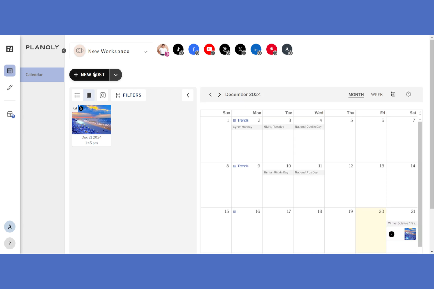 Planoly screenshot - 10 Mejores Herramientas de Instagram para 2026