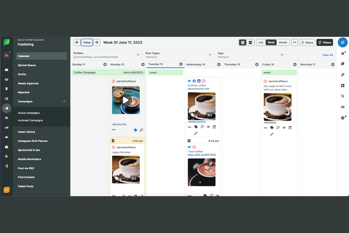 Sprout Social screenshot - 10 Mejores Herramientas de Instagram para 2026
