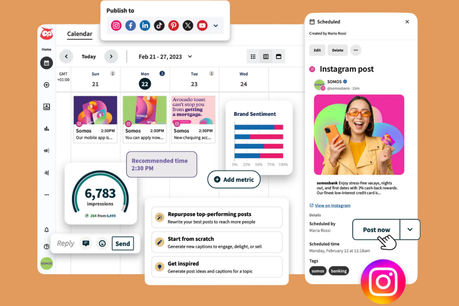 Hootsuite screenshot - I 10 migliori strumenti Instagram per il 2026