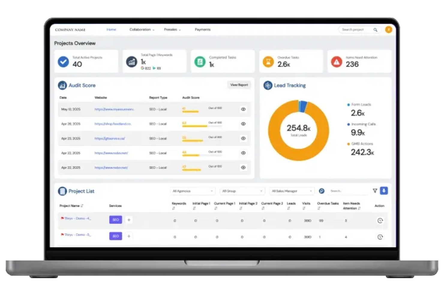 Agency Platform screenshot - 10 migliori strumenti SEO white label per 2026