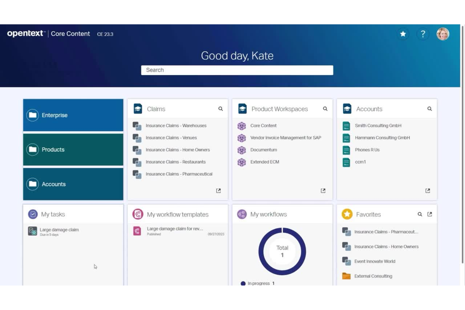 OpenText screenshot - 10 migliori piattaforme di gestione dei contenuti AI nel 2026