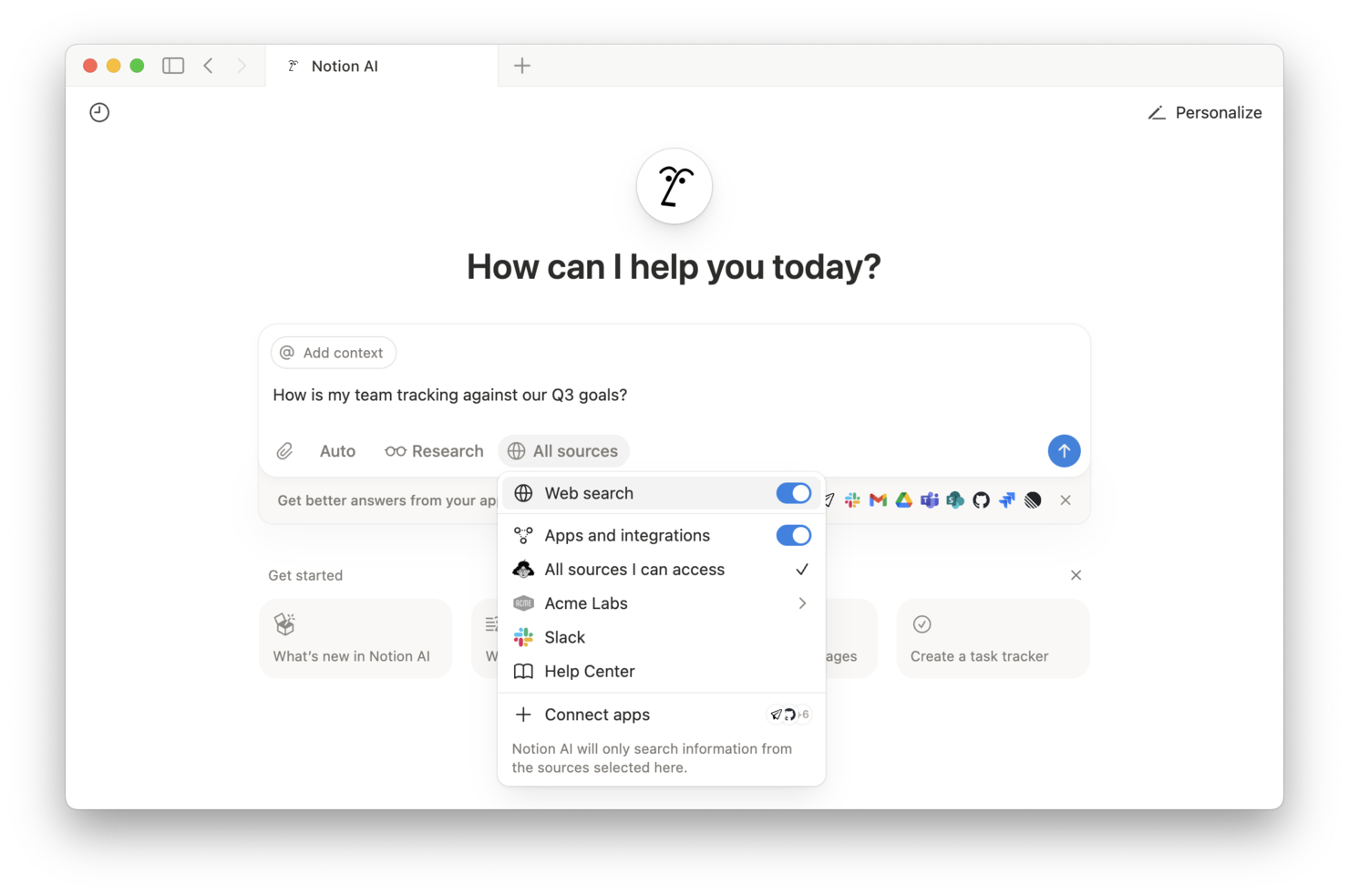 Notion screenshot - 10 migliori piattaforme di gestione dei contenuti AI nel 2026