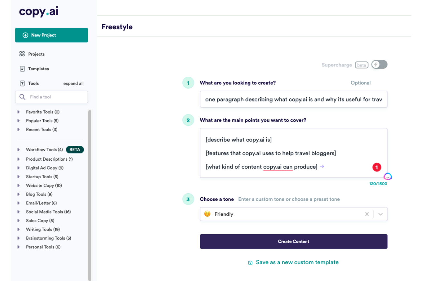 Copy.ai screenshot - 10 mejores herramientas de gestión de contenido con IA en 2026