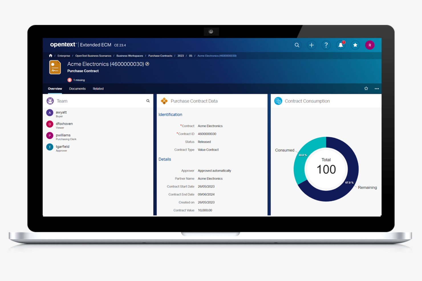 OpenText screenshot - 10 sistemi di gestione dei contenuti aziendali scelti per il 2026