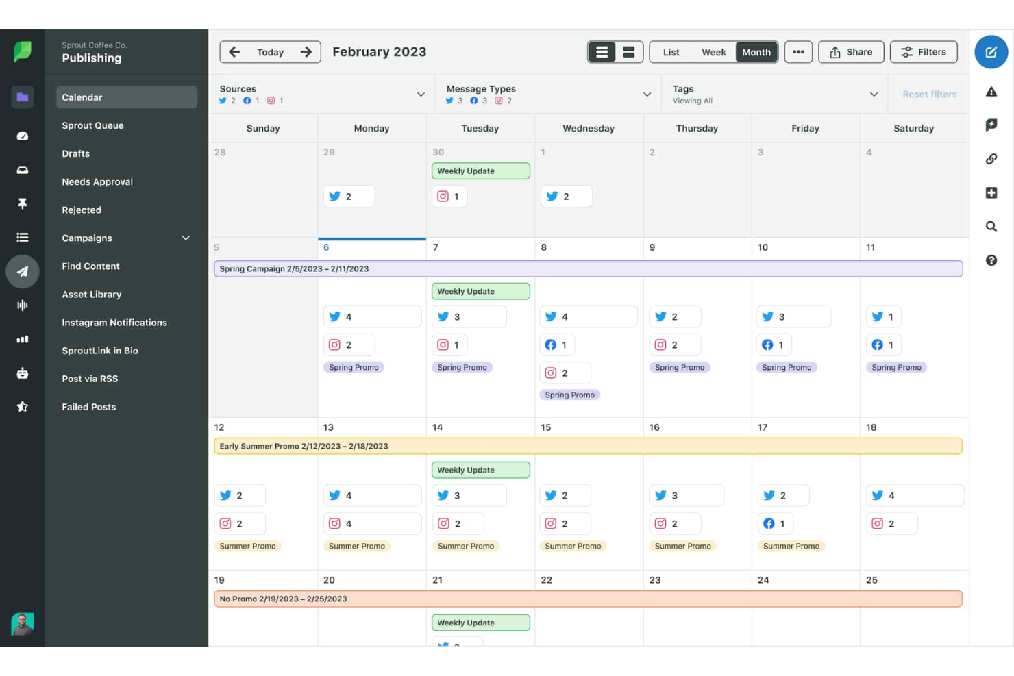 Sprout Social screenshot - 17 Mejores Software de Gestión de Comunidades con IA en 2026