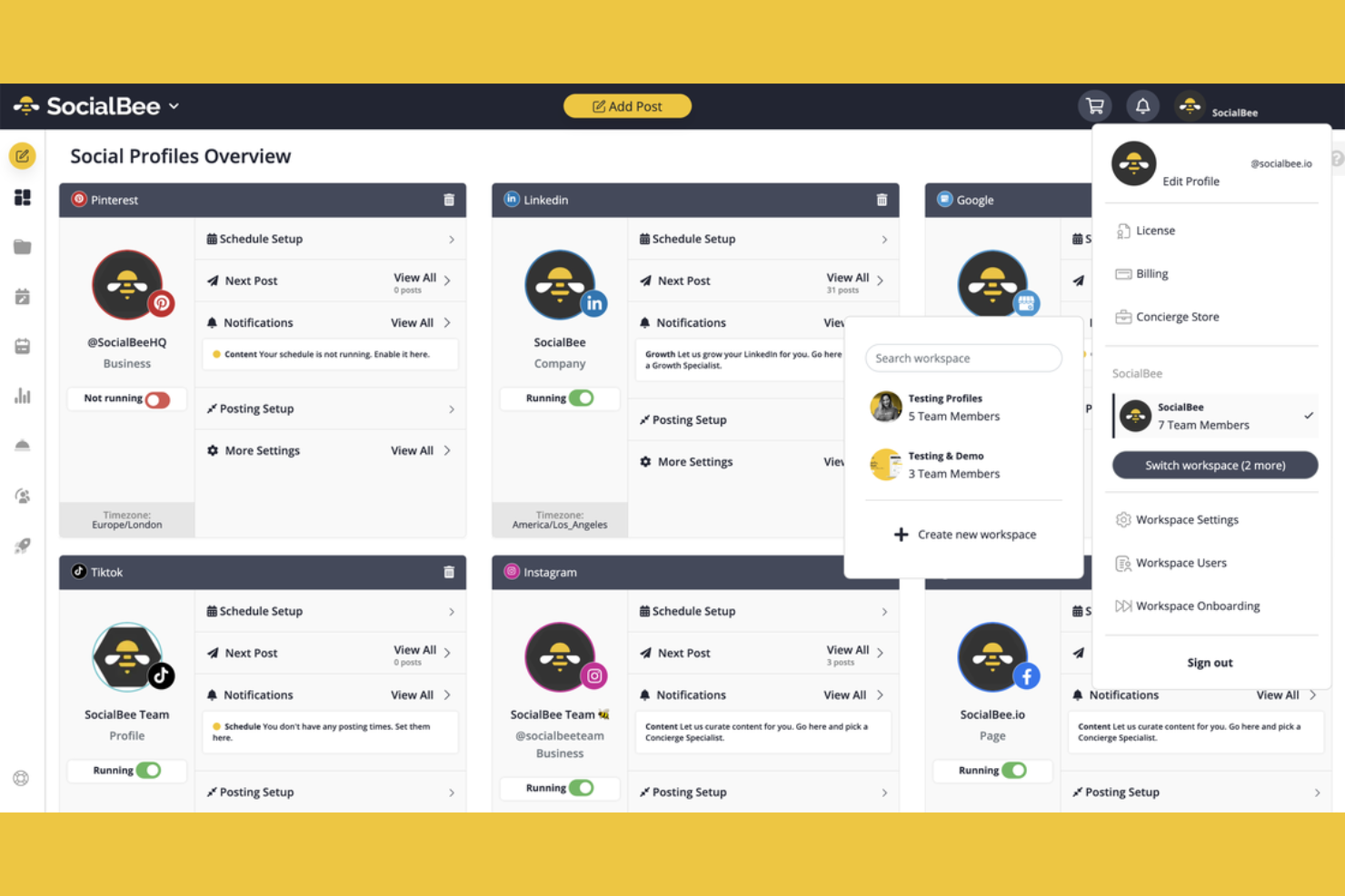 SocialBee screenshot - 14 Strumenti di Automazione dei Social Media per il 2026