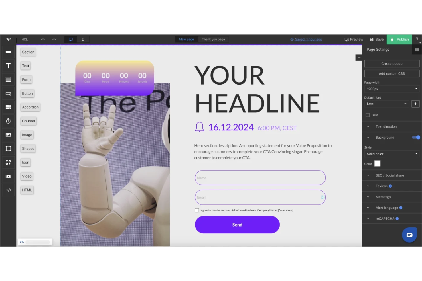 Landingi screenshot - 10 mejores generadores de landing pages con IA para 2026