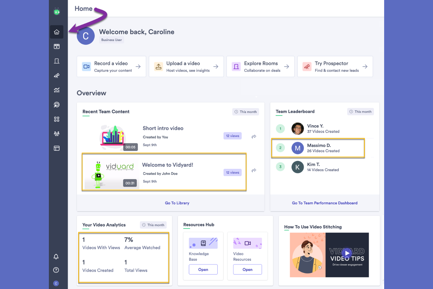 Vidyard screenshot - 24 Plataformas de Alojamiento de Video para 2026