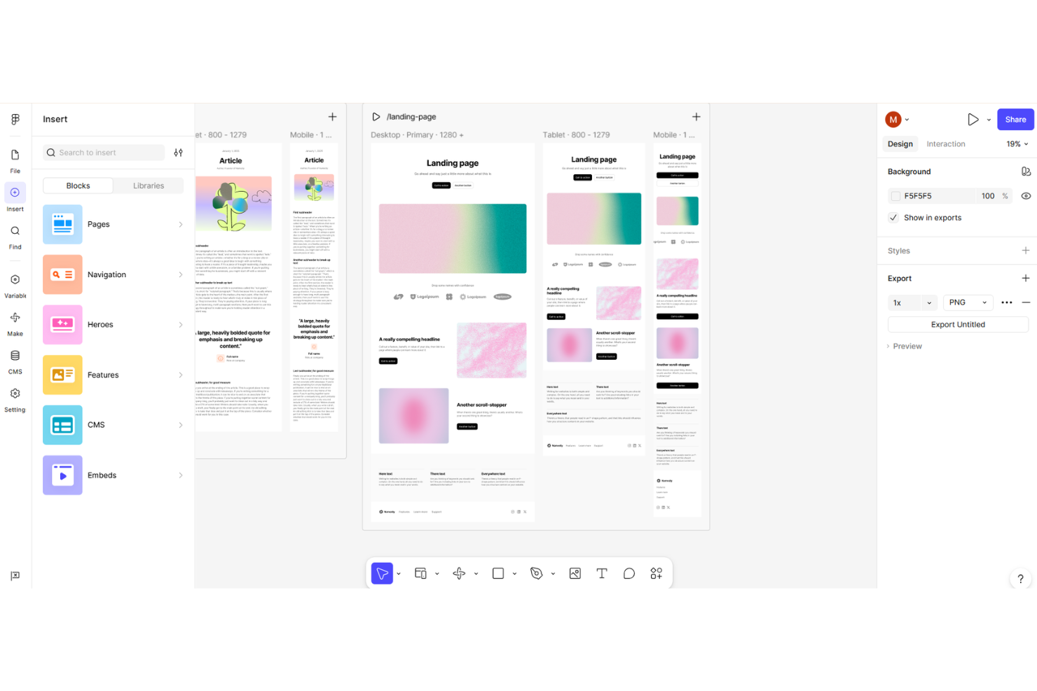 Figma screenshot - 10 migliori generatori di landing page AI per 2026
