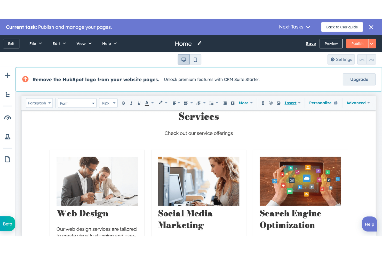HubSpot screenshot - 10 migliori generatori di landing page AI per 2026