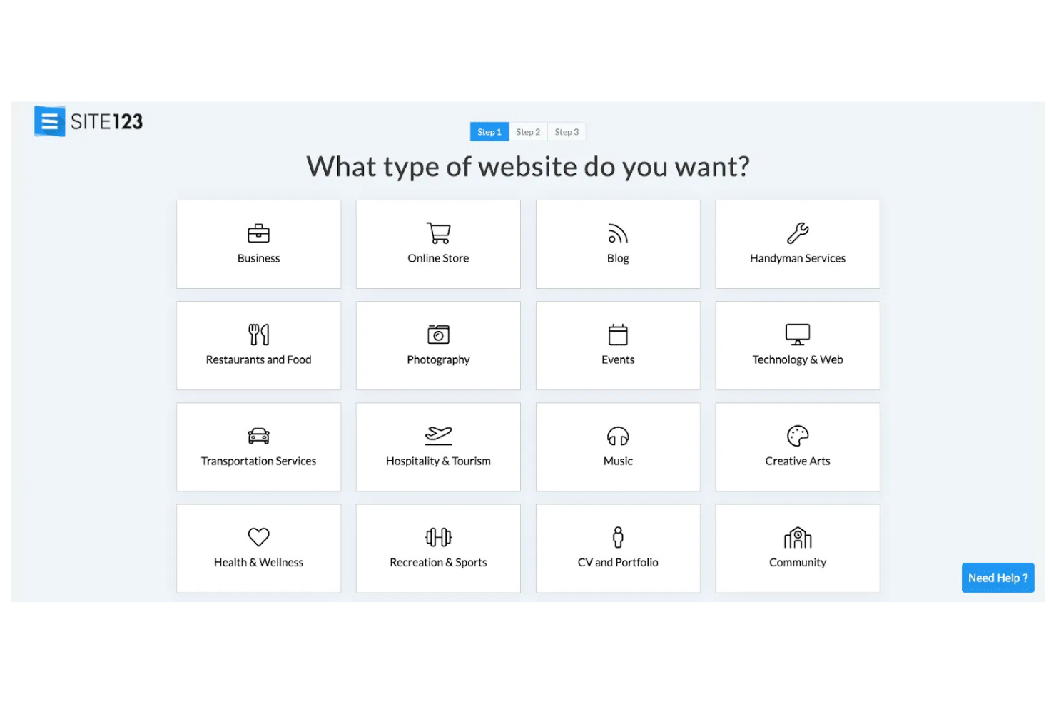 SITE123 screenshot - 10 Migliori costruttori di pagine di atterraggio per 2026