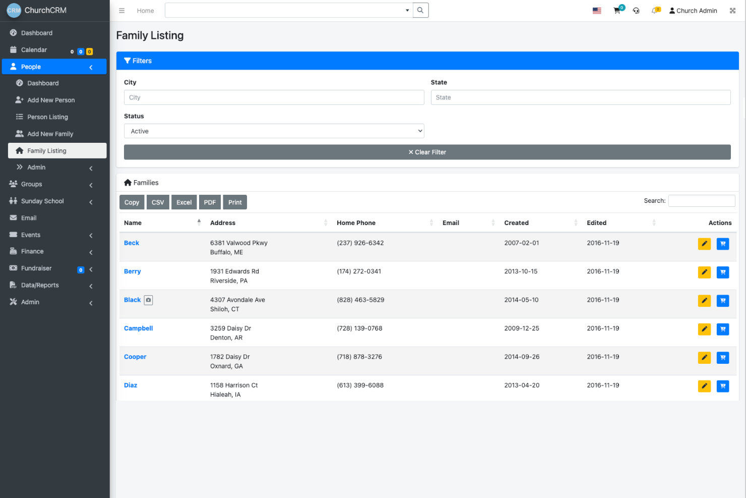 ChurchCRM screenshot - 10 software gratuitos de gestión de membresías para 2026