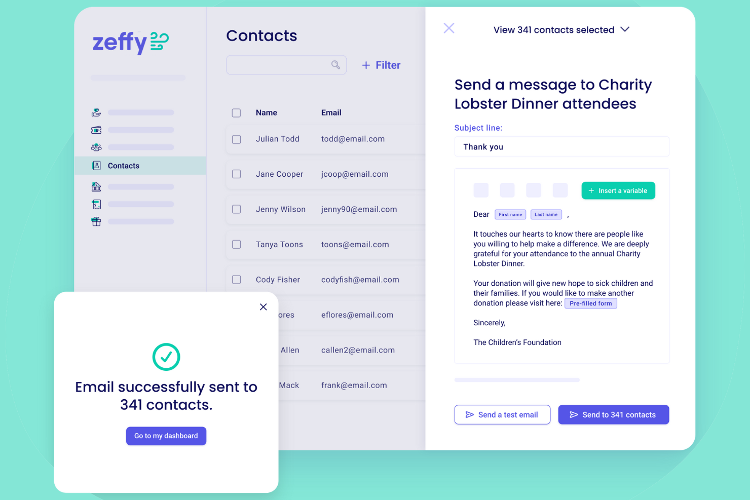 Zeffy screenshot - 10 Software Gratuiti per la Gestione dei Membri per il 2026