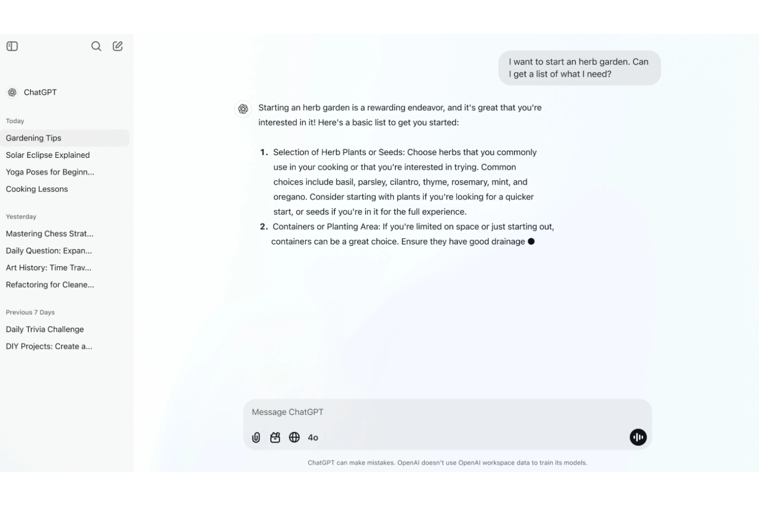 ChatGPT screenshot - Las 10 mejores herramientas de redacción SEO seleccionadas para 2026
