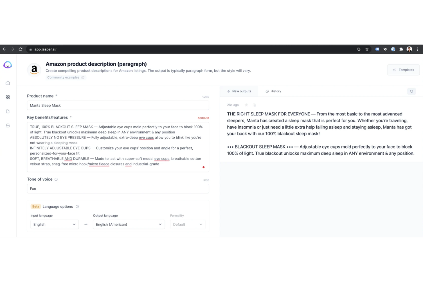 Jasper screenshot - Las 10 mejores herramientas de redacción SEO seleccionadas para 2026