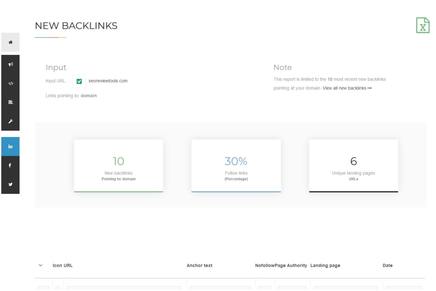 SEO Review Tools screenshot - 10 Migliori Strumenti di Analisi dei Backlink per 2026