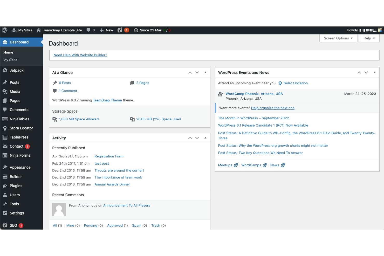 WordPress screenshot - 10 migliori alternative a Webflow scelte per 2026