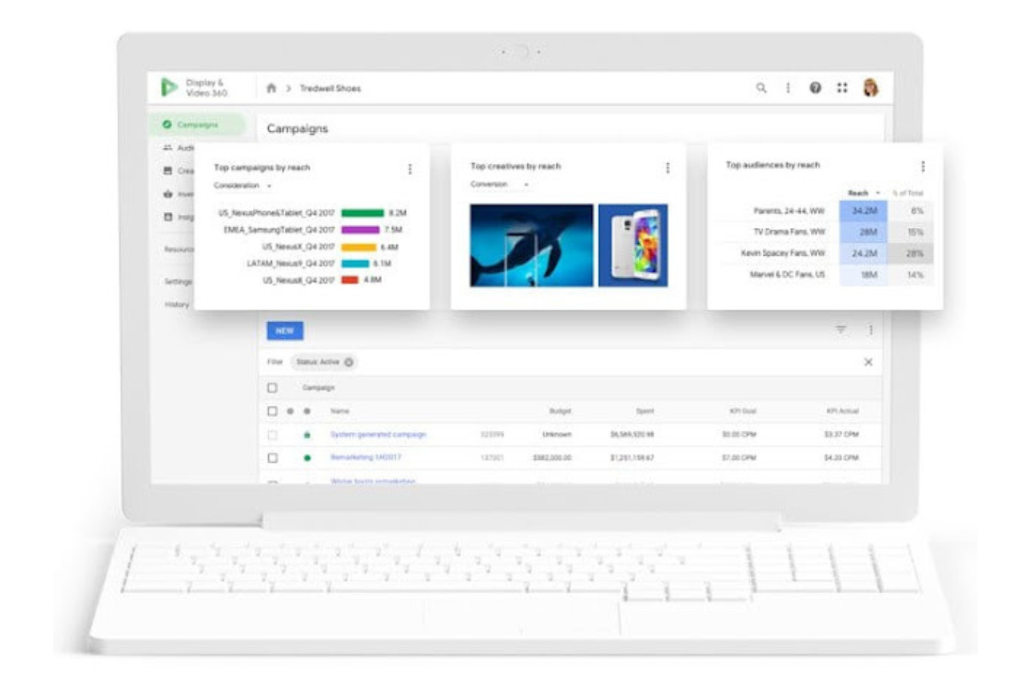 Google Display &amp; Video 360 screenshot - 10 Mejores plataformas del lado de la demanda analizadas en 2026