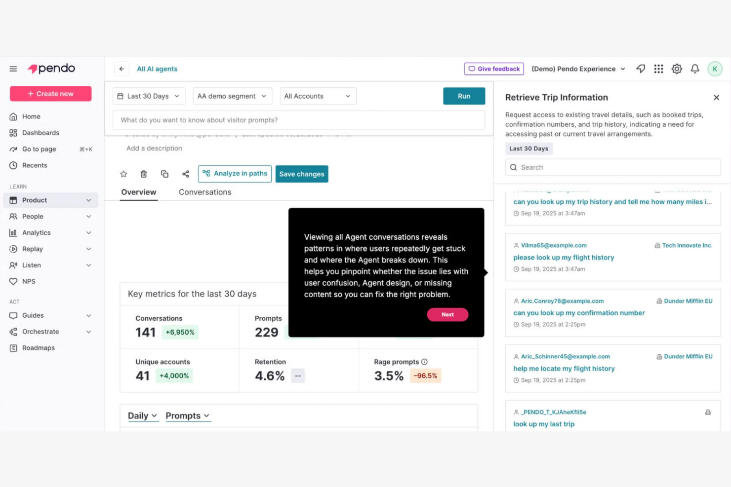 Pendo screenshot - 10 Migliori Alternative a Hotjar Recensite nel 2026