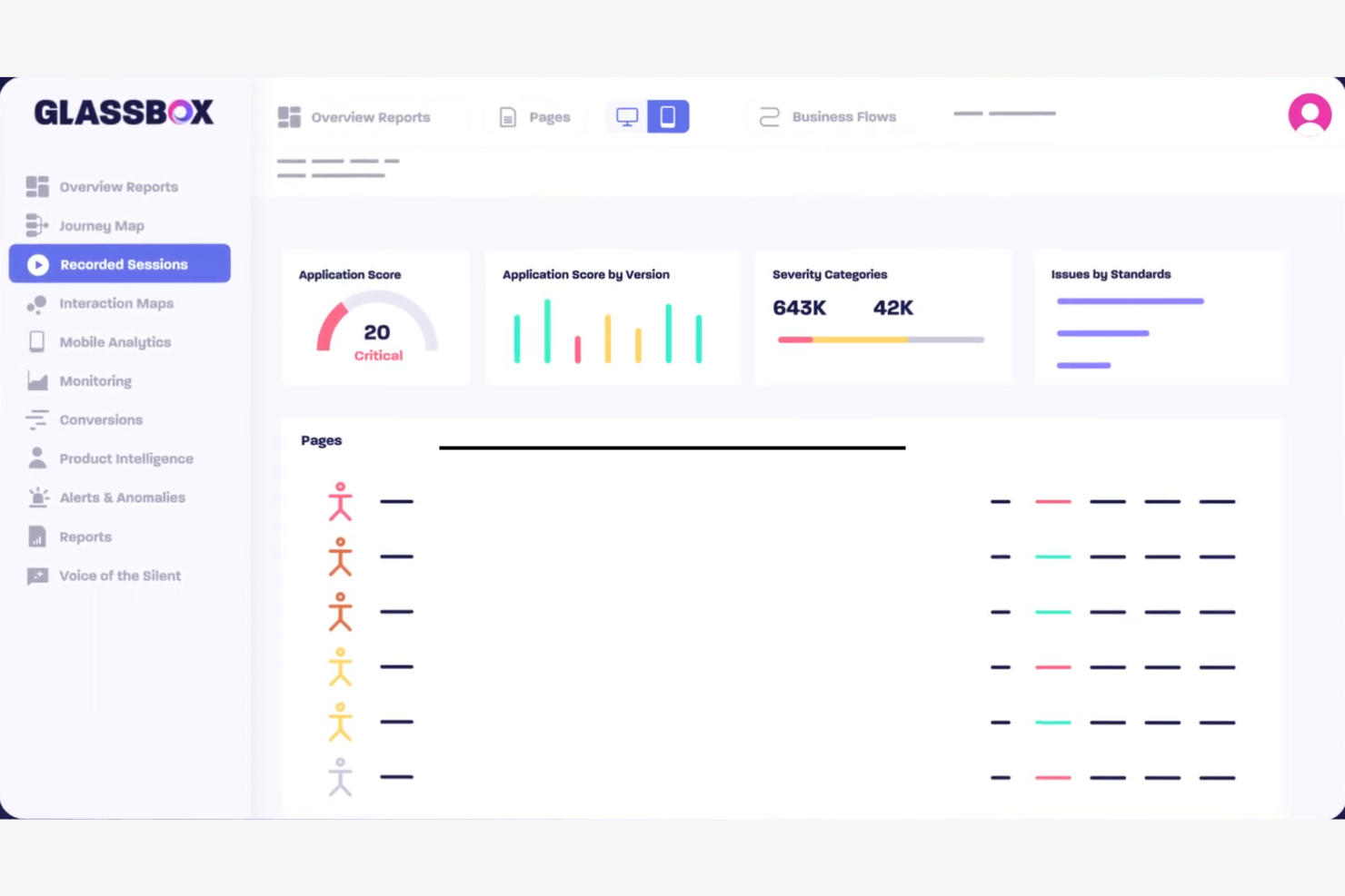 Glassbox screenshot - 10 Mejores Alternativas a Hotjar Analizadas en 2026