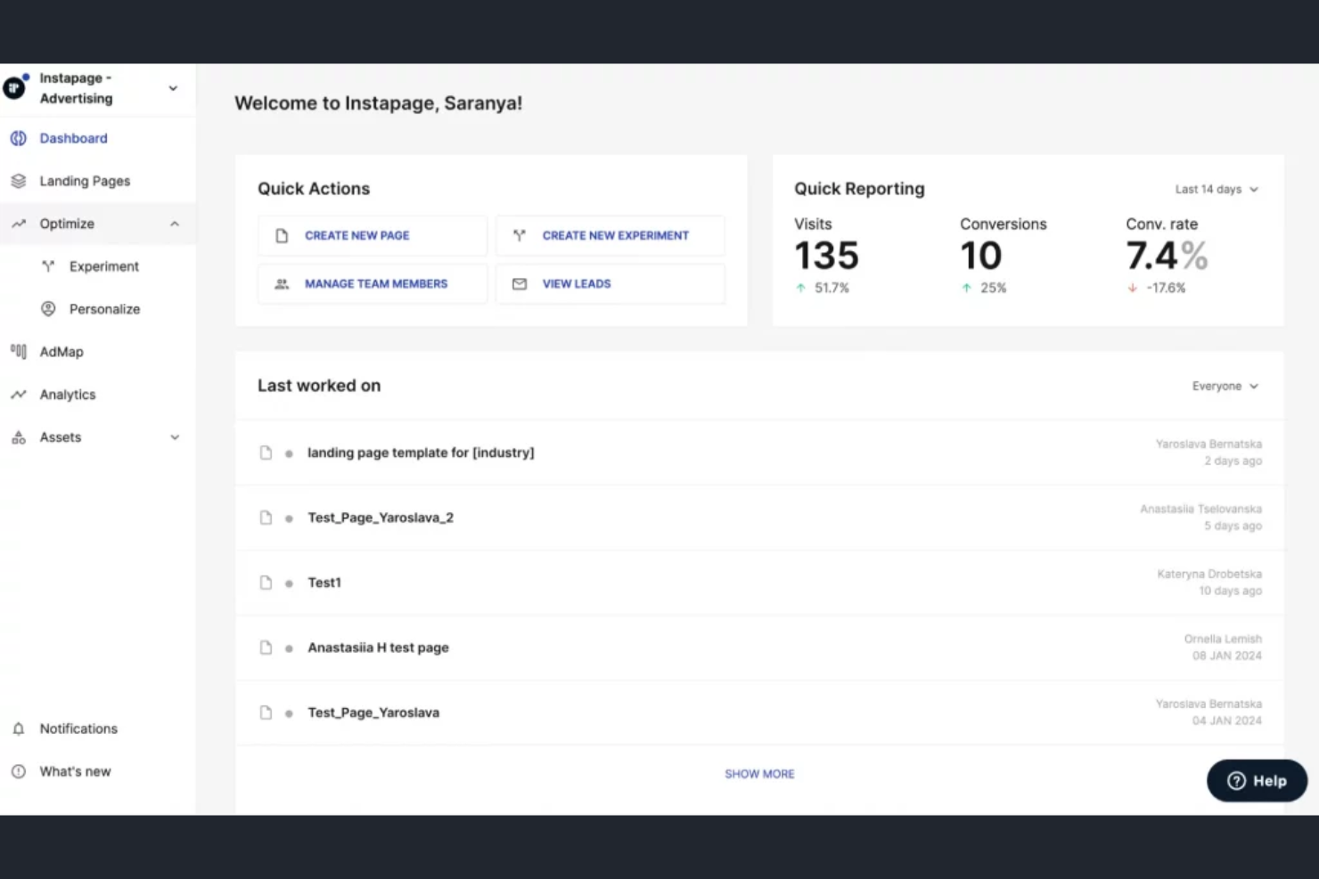 Instapage screenshot - 10 migliori strumenti per l’ottimizzazione delle landing page recensiti nel 2026