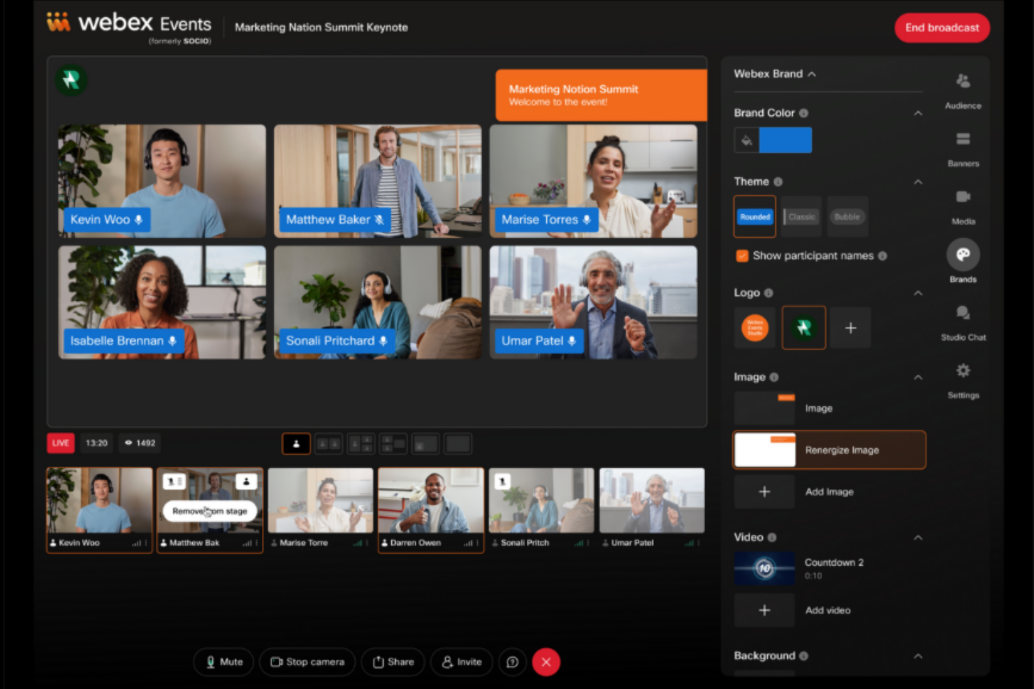Webex Events screenshot - Las 10 mejores aplicaciones para recopilar contactos en ferias comerciales, reseñadas en 2026
