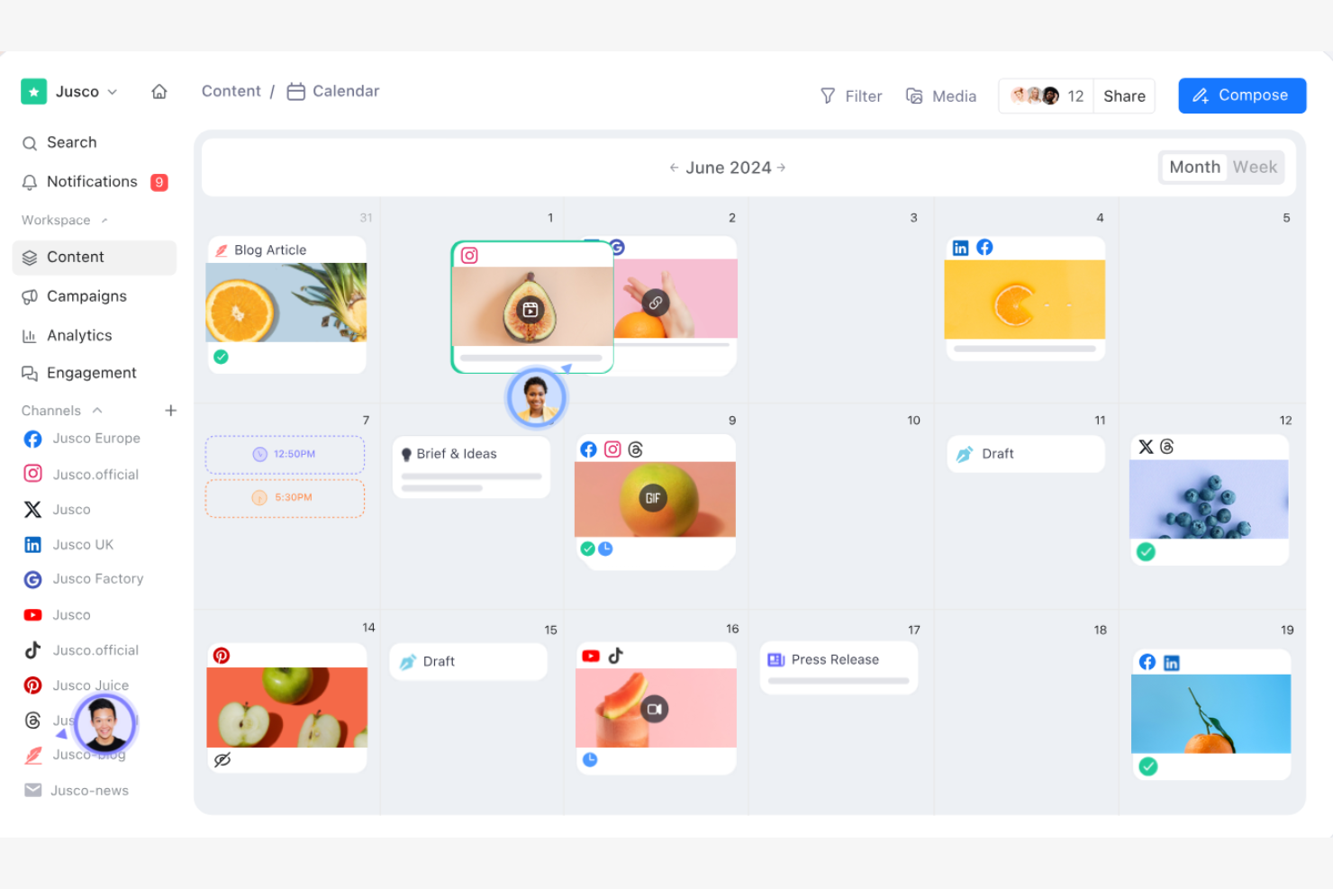 Planable screenshot - 10 migliori alternative a Buffer recensite nel 2026