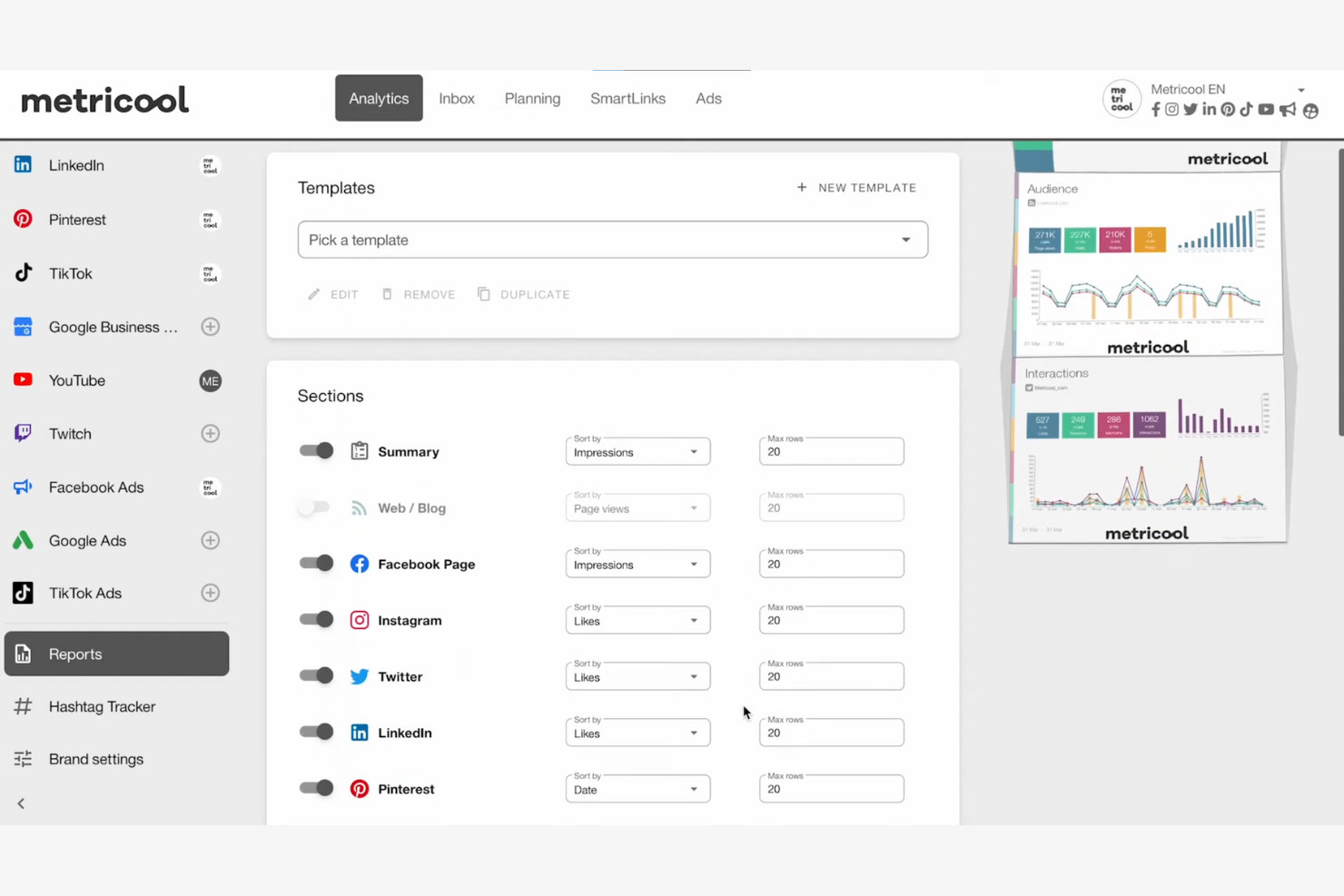 Metricool screenshot - 10 Mejores Alternativas a Buffer Analizadas en 2026