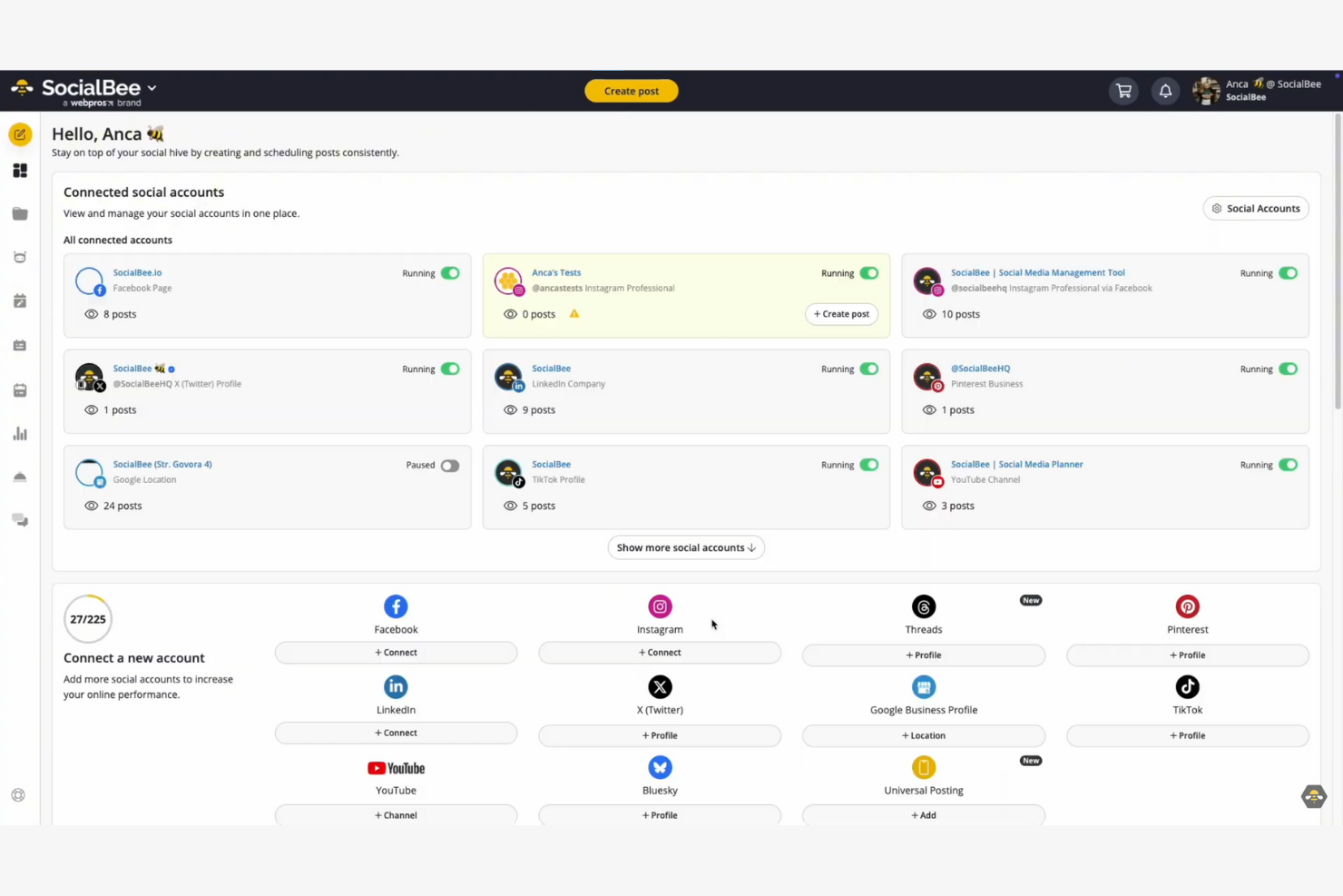 SocialBee screenshot - 10 Mejores Alternativas a Buffer Analizadas en 2026