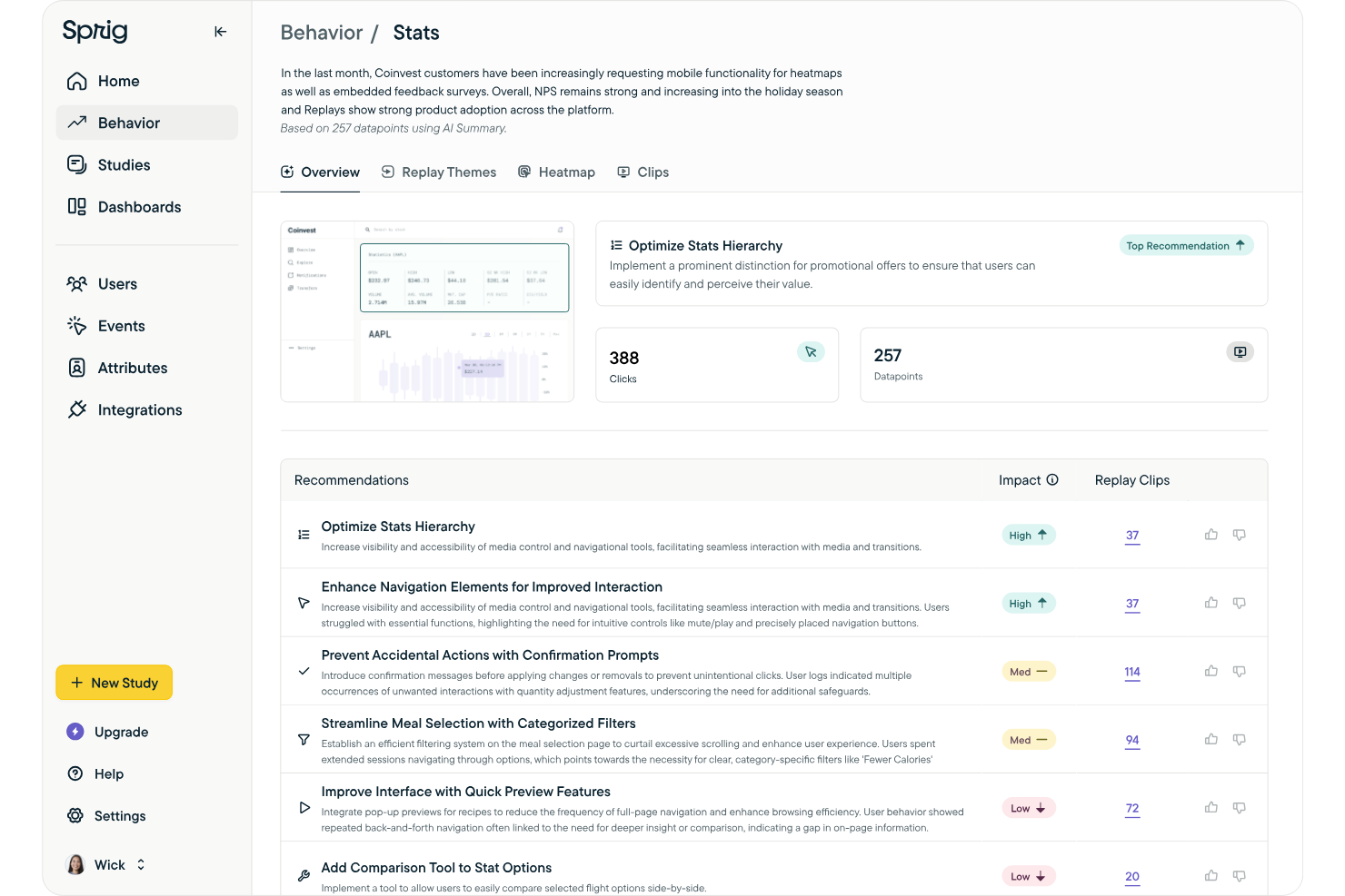 Sprig screenshot - 10 Mejores Alternativas a Hotjar Analizadas en 2026