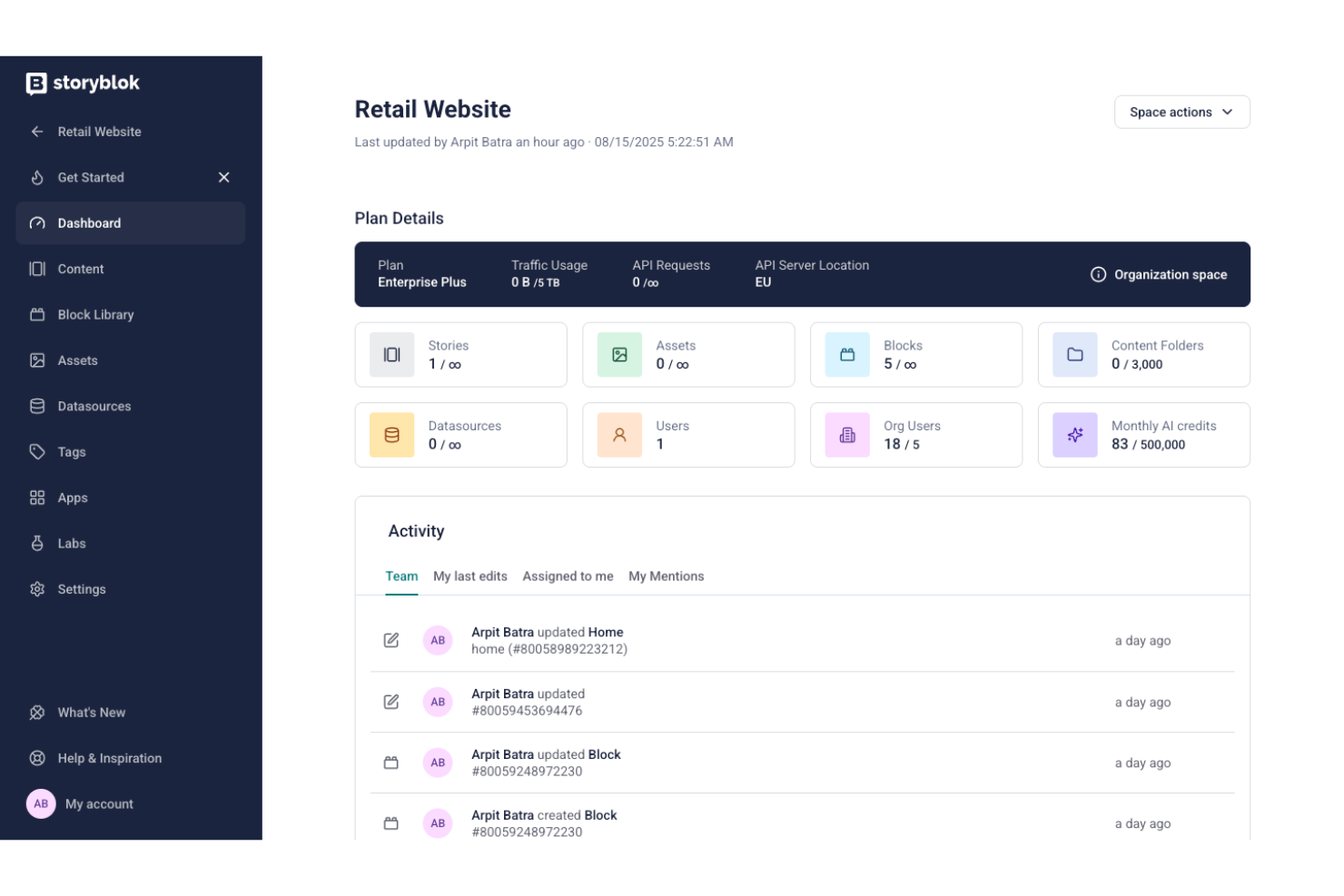 Storyblok screenshot - 9 Mejores CMS Headless Revisados en 2026