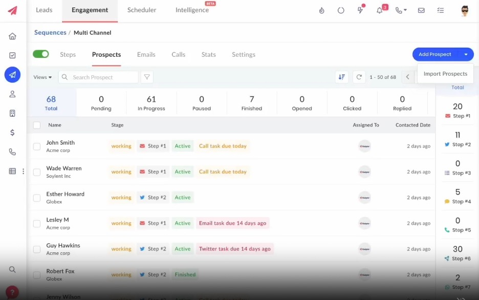 Outplay screenshot - 10 mejores soluciones de software de generación de leads con IA analizadas en 2026