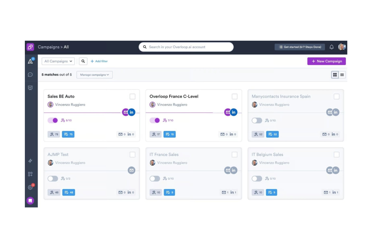 Overloop screenshot - 10 mejores herramientas de generación de clientes potenciales B2B analizadas en 2026