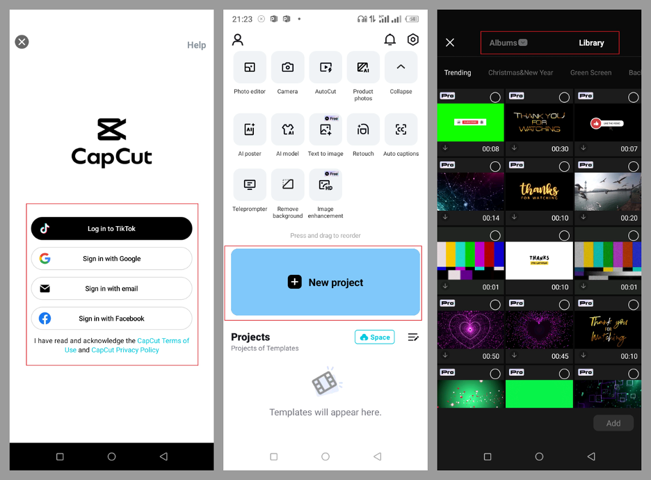 CapCut Video Editor screenshot - 10 migliori software di montaggio video recensiti nel 2026