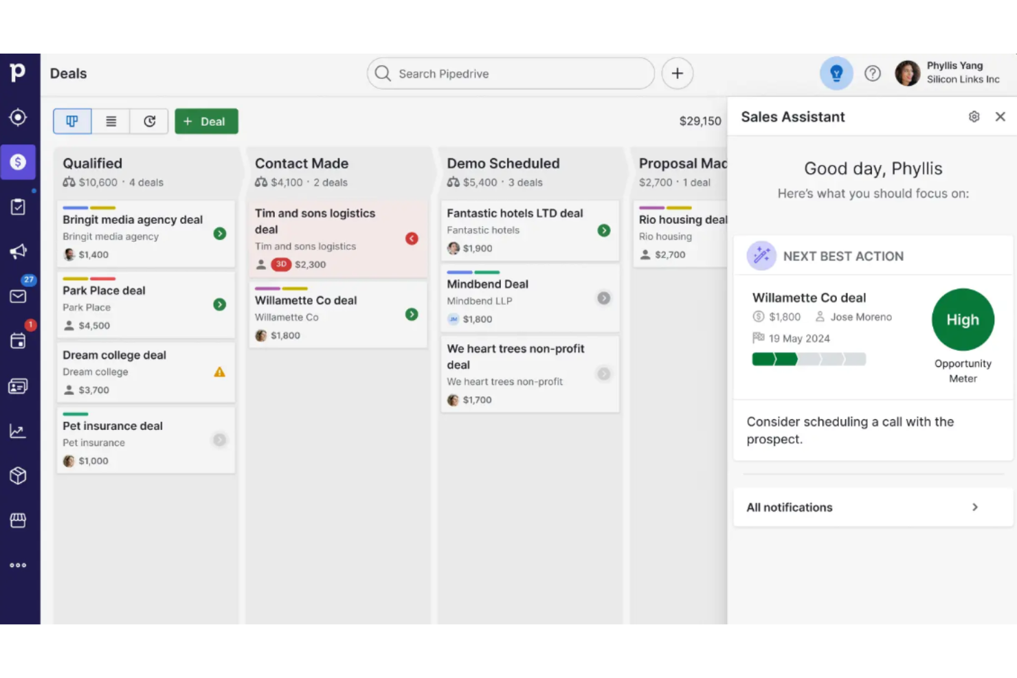 Pipedrive screenshot - 10 Mejores Software de Embudos de Marketing Analizados en 2026