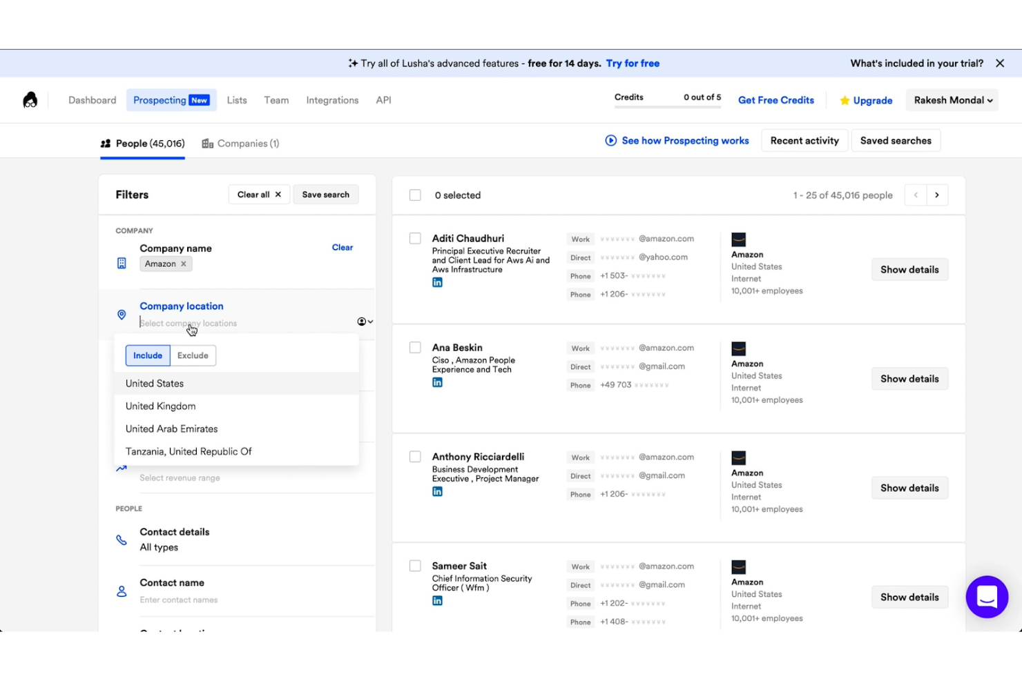 Lusha screenshot - 10 Mejores Alternativas a Demandbase Analizadas en 2026