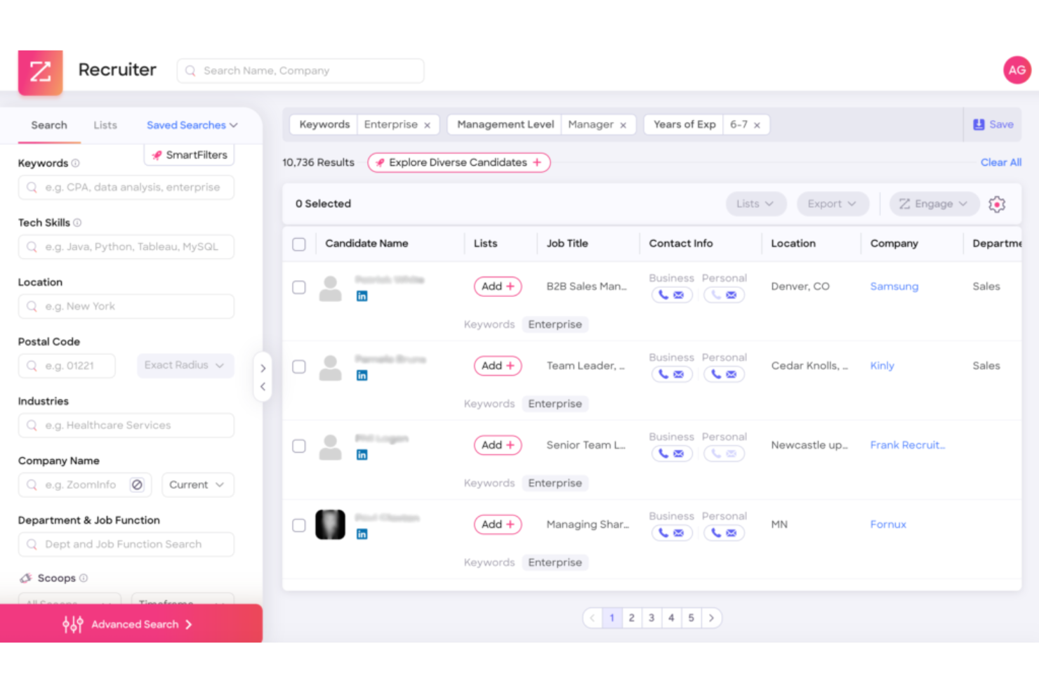 ZoomInfo screenshot - 10 migliori alternative a Demandbase esaminate nel 2026