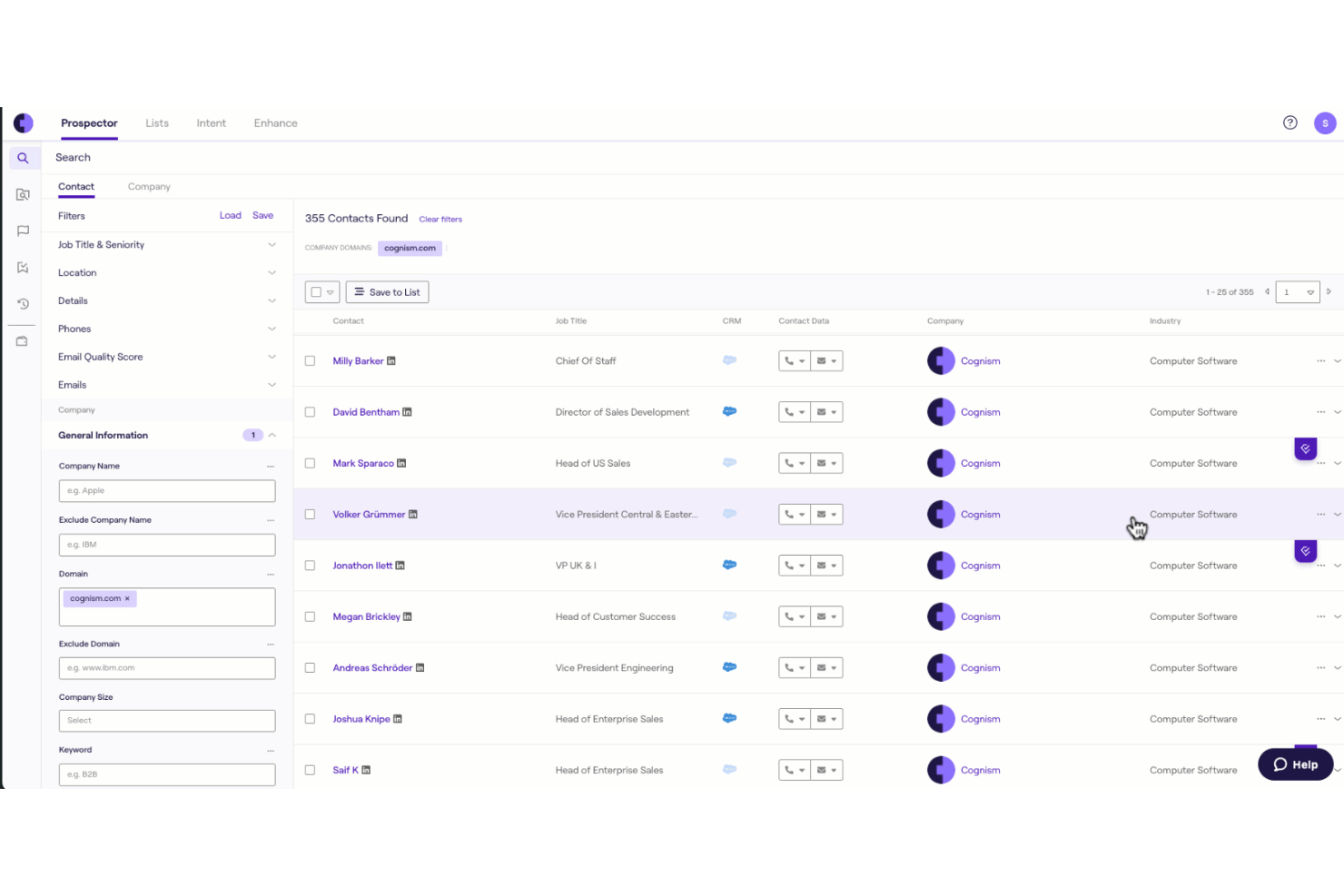 Cognism screenshot - 10 migliori alternative a Demandbase esaminate nel 2026