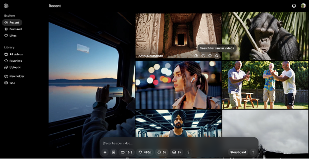 Sora screenshot - 10 mejores generadores de video con IA revisados en 2026