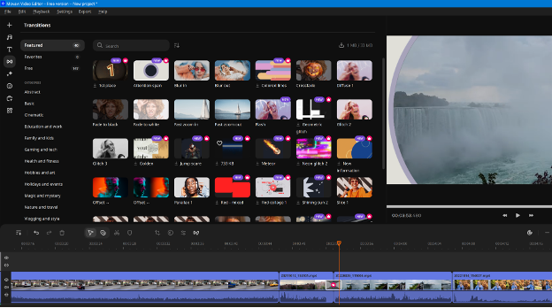 Movavi Video Editor screenshot - 10 Migliori Generatori di Video AI Recensite nel 2026