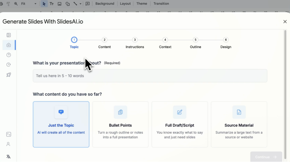SlidesAI screenshot - Le 10 migliori piattaforme gratuite di marketing con IA recensite nel 2026